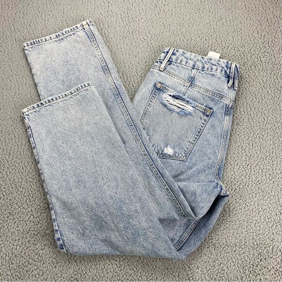 Good American Good Heritage Destroyed Straight Leg Relaxed Jeans  |  Size: 10/30 - Picture 7 of 14